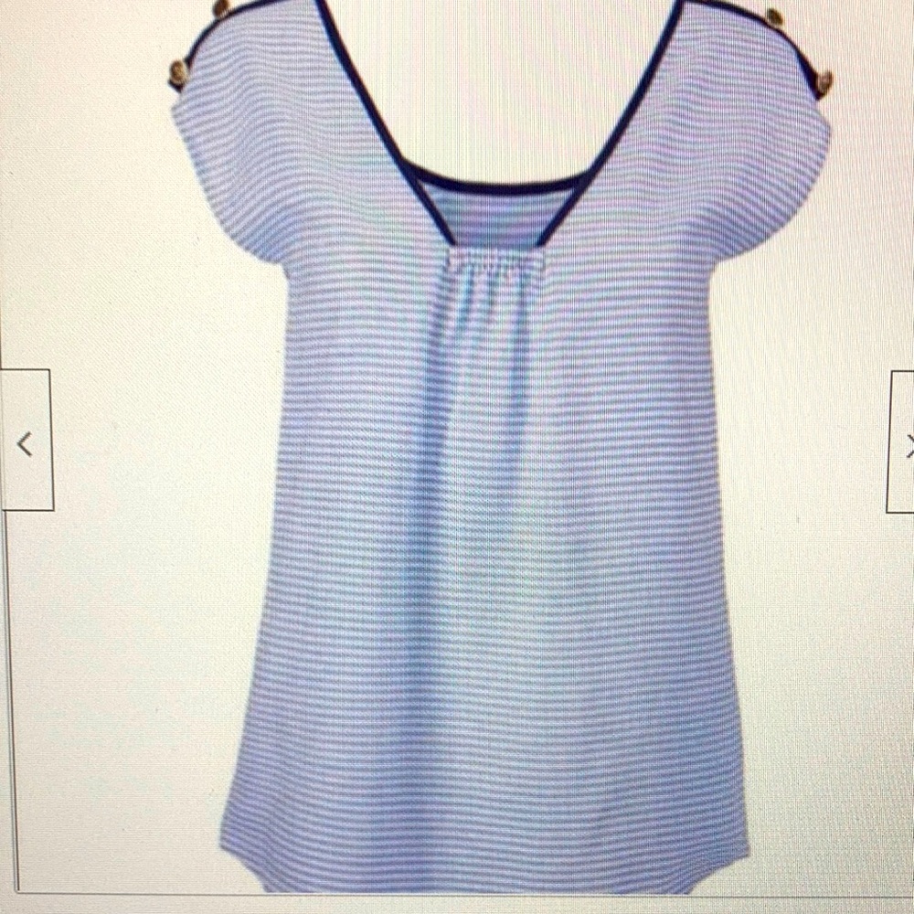 CAbi Windward Blue and White Striped  Top (CS)